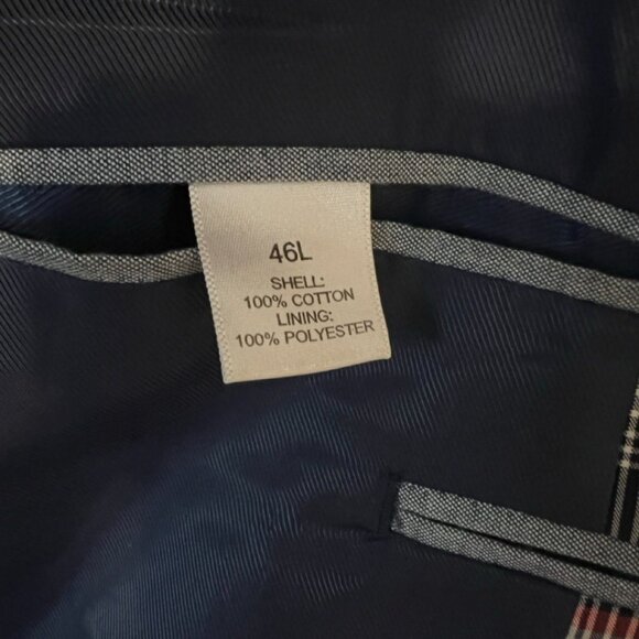 Men Fabric Blazer Size 46L Saddlebred - Picture 3 of 4